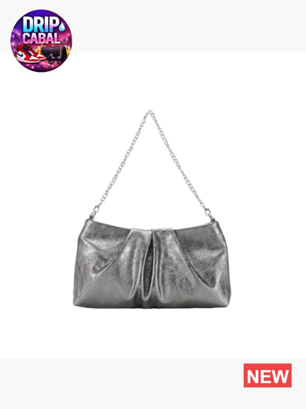 Elegant Clutch Evening Bag with Detachable Chain Strap Faux Leather - Picture 2 of 5